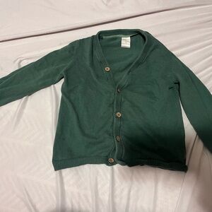 H&M Green Cardigan Sweater Classic Knit